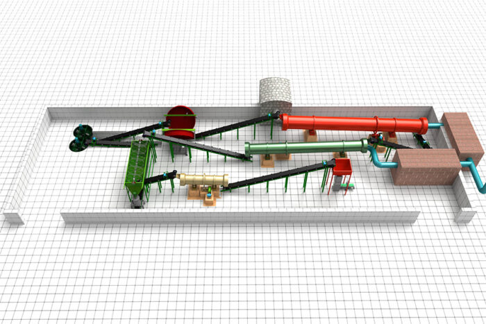 Línea de producción de fertilizantes orgánicos granulares a pequeña escala